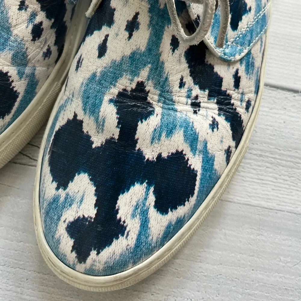 RARE Del Toro Blue Printed Leather Chukka Sneakers Size 11